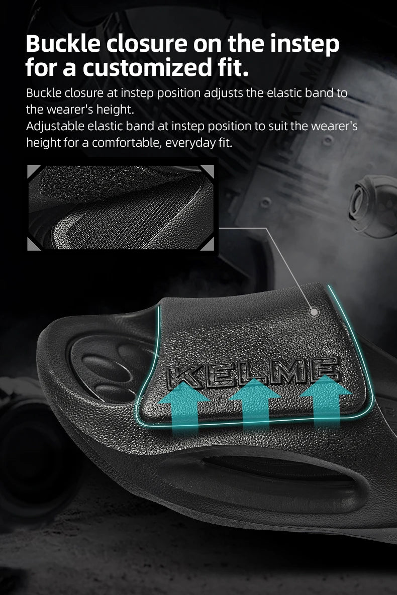 KELEME Summer Men's Slippers Super Soft EVA Slip-on Slippers For Men Fashion Wear-resistant Platform Outdoor Beach Shoes 2023