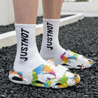 Summer New Men's Women's Light Platform Massage Slippers Unisex Couple Sandals Beach Casual Slides Shoes Soft Sole Flip-flops