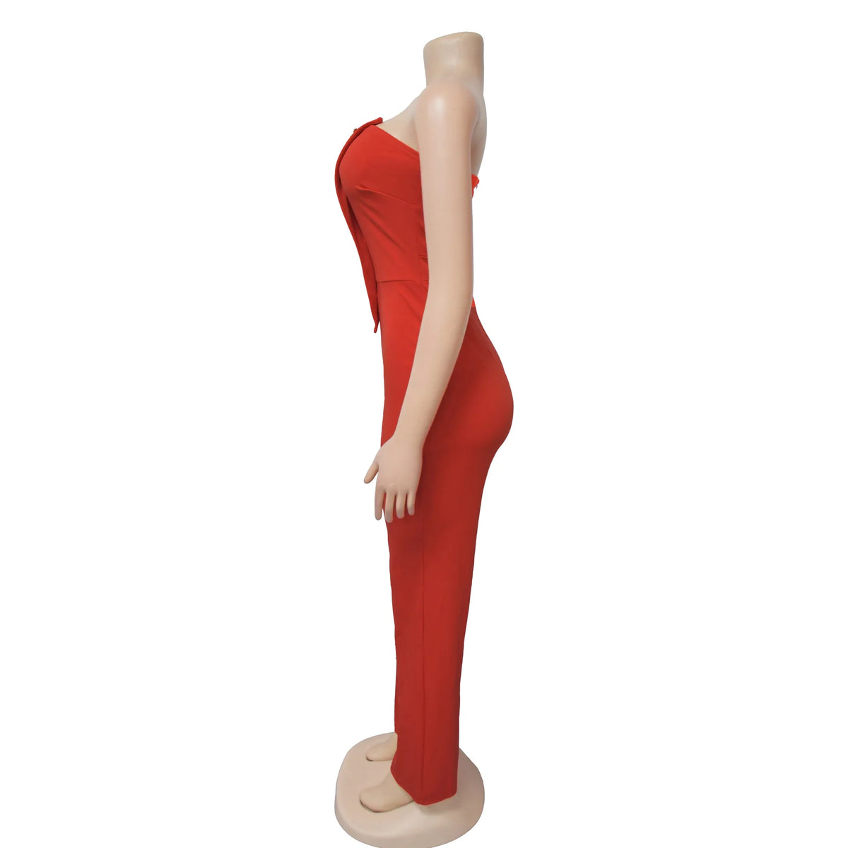 Sexy Backless Strapless Jumpsuit Summer Women Fashion Solid Button Sleeveless Slim Fit Wrap Hip Jumpsuits Elegant Office Romper