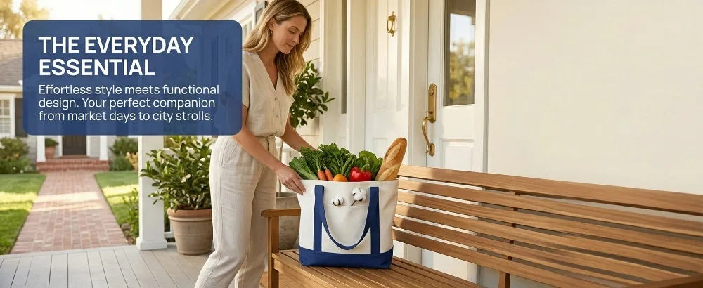 1/3/6PCS Heavy Duty Canvas Tote Bag with Front Pocket Blank DIY Reusable Grocery Shoulder Bag for Women Office School Beach