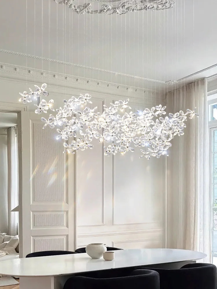 French Crystal Dining ChandelierFo Home Use Restaurant Lamp Luxurious And Modern Café Bar Counter Dining Table And Ceiling Light