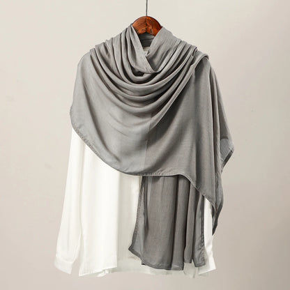 New Big Size Solid Rayon Modal Hijab Scarf Women Muslim Headscarf Wraps Shawl Femme Musulman Headband Islamic Turban 190*85cm