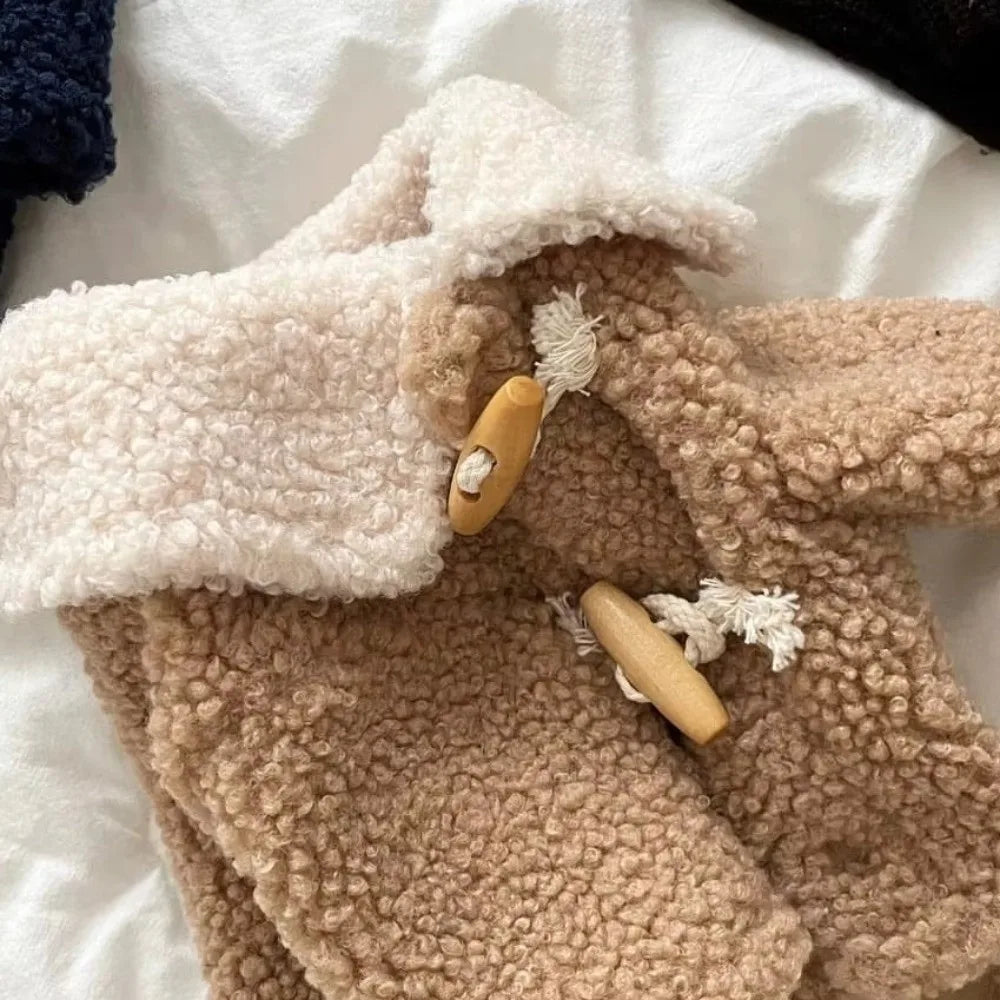 Fashion Autumn Winter Dog Warm Clothes Thickened Windproof Dog Hiking Jacket Horn Buckle Cute Dog Bodysuit for Small Medium Dog