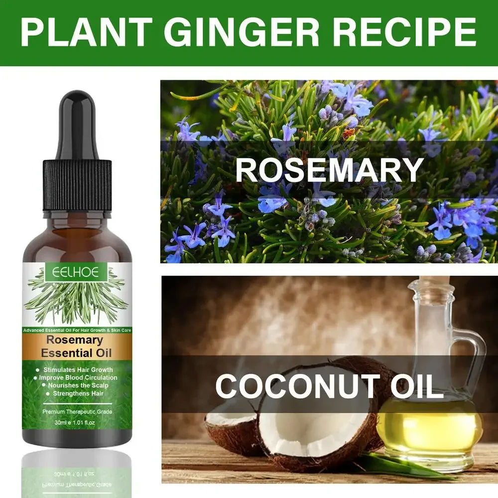 Rosemary Hair Growth Essential Oil 30ml Organic Scalp Treatment Strengthening Anti Hair Loss Nourish Shiny Beauty Women Men Care