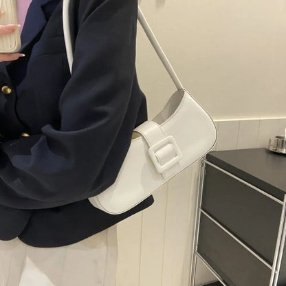 PU Leather Underarm bag Women Korean Style Large Capacity Half-moon Tote Bag Minimalist Armpit Pouch Ladies Luxury Handbags