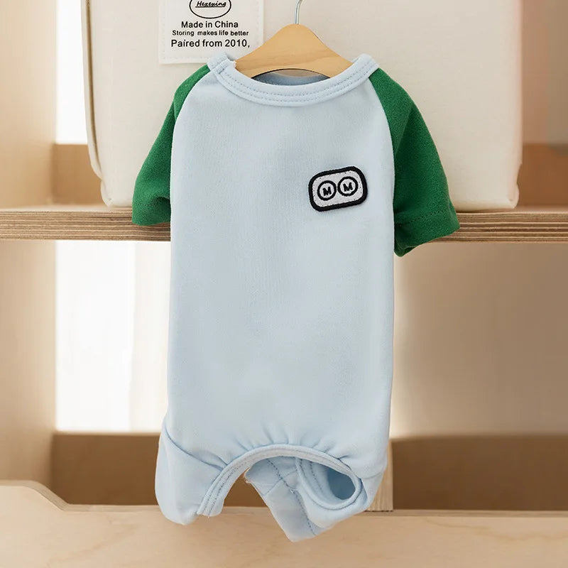 Autumn Winter Warm Dog Clothes Four-legged Color-blocking Dog Sweatshirt Soft Skin-friendly Pet Clothes for Dog Cat Pet Supplies