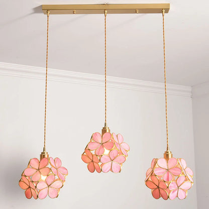 Modern Glass Pendant Lights for Restaurant Cafe Decoration Hanging Lamp Ceiling Chandeliers Nordic Flower Lighting Hotel Decor