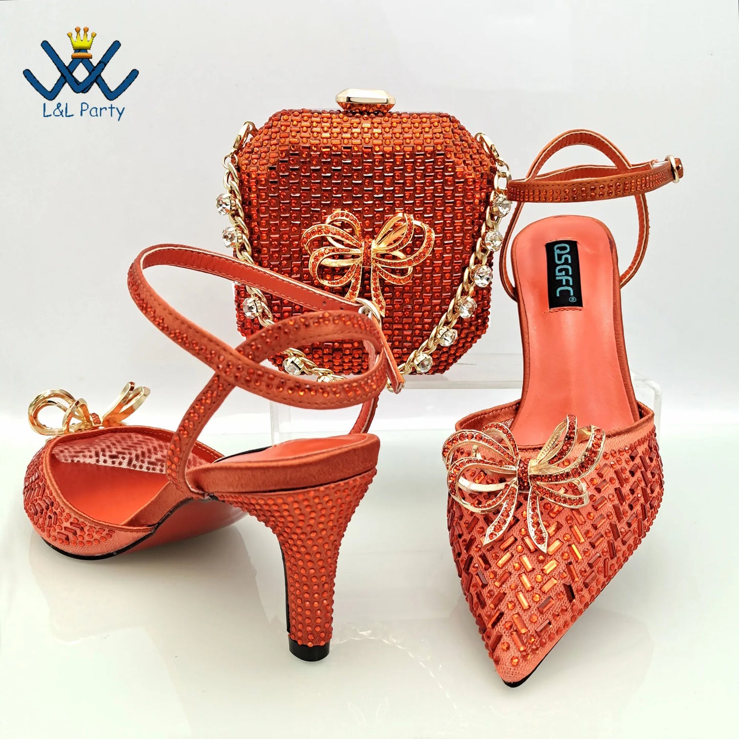 Concise New Design African Italian Women Shoes and Bag Set in Magenta Color High Quality Pumps for Wedding Party