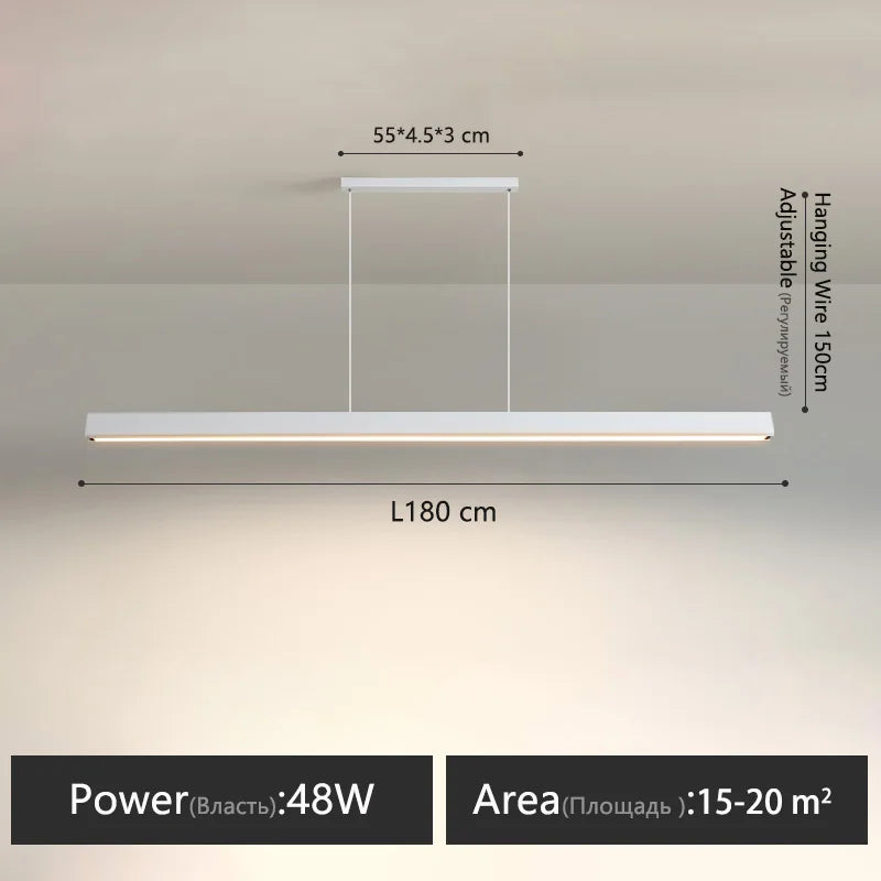 Dining Room Chandelier Dining Table Lighting Kitchen Bar Light LED Linear Lamp Restaurant Pendant Lights Modern Brief Droplight