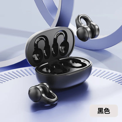 New Bluetooth Earphones Mirror-Style Digital Display Soft Silicone Ear Clip Wireless Headphone HD Noise Reduction Sports Headset
