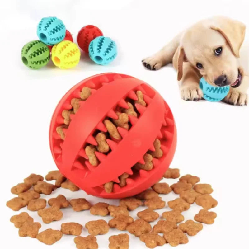 Interactive Silicone Rubber Ball for Dogs And Cats Puppy Chewing Toy Pet Tooth Cleaning Feeder Treat Ball Fun Chew Toy