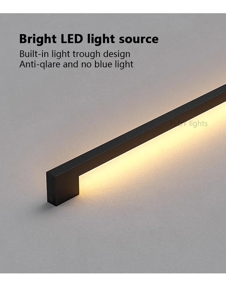 Modern Minimalist Long Wall Lamp LED Wall Mounted Light Indoor Living Room Bedroom Background Lamp Home Decora Fixtures 110/220V
