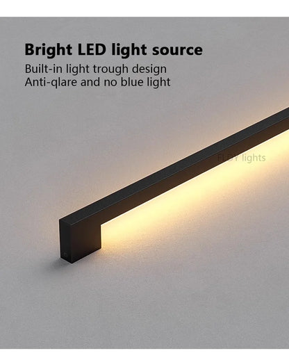 Modern Minimalist Long Wall Lamp LED Wall Mounted Light Indoor Living Room Bedroom Background Lamp Home Decora Fixtures 110/220V