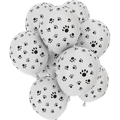 20pcs White Pets Dog Paw Latex Balloons Animal Theme Party Decor Kids Classic Toys Globos Helium Air Inflatable Balls Supply