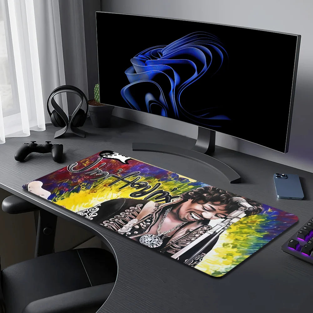 Singer J-JIMI HENDRIX THE Last Experience Mouse Pad Large Desk Mat Keyboard Ergonomic Office Rubber Game PC Non-slip Anti-fray H