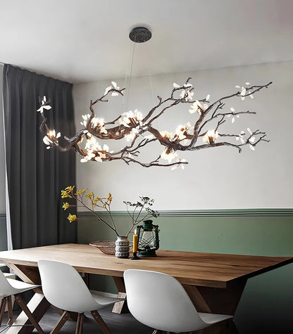 New All Copper LED Creative Branch Chandelier for Living Room, Dining Room Decoration, Lighting Fixtures, and Lobby Lighting