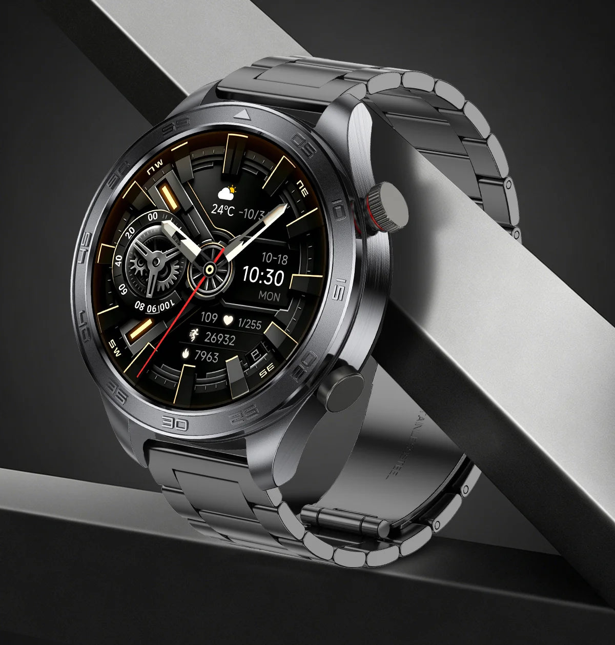 2026 new business men's smart watch 1000 mAh battery with compass altitude pressure IPX8 waterproof call sports health watch