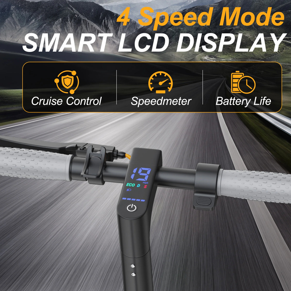 PORORO Electric Scooter 350W 19mph Max Speed APP Smart Control Dual Shock Absorption & Dual Suspension 22miles Max Range For City Commuter