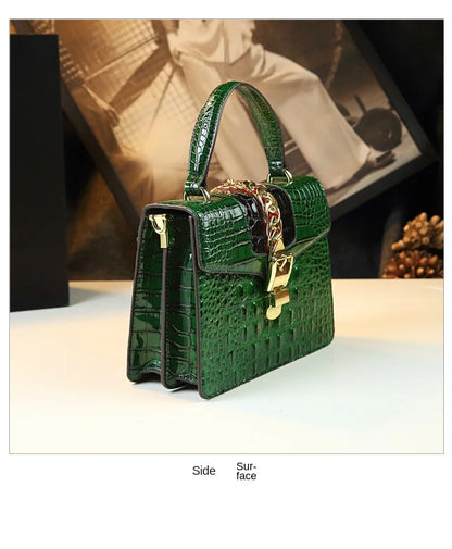 Luxury Fashion Brand Women's Handbags Genuine Leather Shoulder Crossbody Bag Crocodile Small Hard Square Portable Messenger Bags