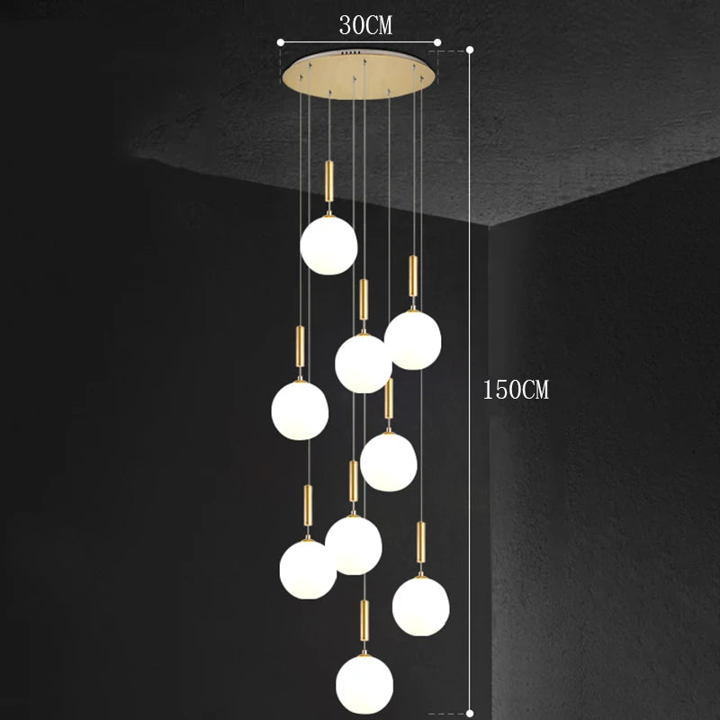 Modern Stair Chandelier Pendant Lights Indoor Lighting Ceiling Lamp Hanging Light LED Chandeliers for Living Room Indoor Lightin