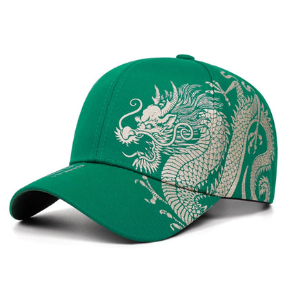 2025 Creative Personalized New Baseball Hat Dragon Printing Skateboard Hat Street Decoration Hip Hop Hat Sunshade Flat Edge Hat