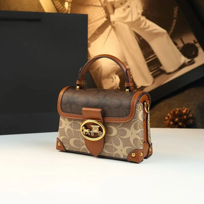A New 2025 Stylish and High-End Box Bag with a Niche Design and Luxurious Women's Bag, a Single-Shoulder Crossbody Bag