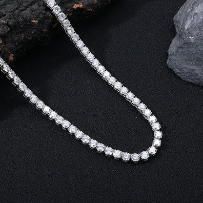 Factory Price S925 Sterling Silver D VVS1 Moissanite Tennis Necklace 3/4/5/6mm GRA for Women Man Jewellery Zircon