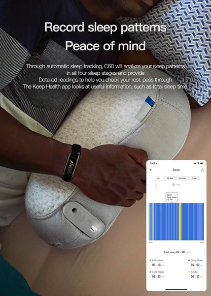 LIGE 1.1 Inch Amoled Heart Rate Monitor Smart Bracelet Wristband Slim Smart Watch Men Women Waterproof  Fitness Tracker Band