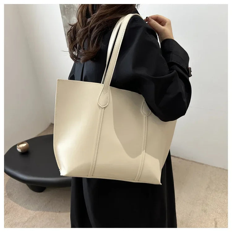 Retro Faux Leather Shoulder Bag, Large Capacity Office Commuter Handbag,Top Handle Purse Durable Work Laptop Tote Bags for Women