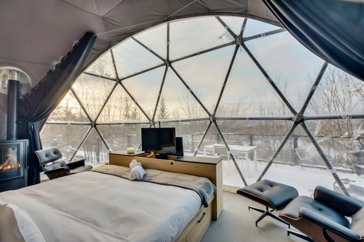 Transparent Geodesic Dome Tent, Luxury Igloo Greenhouse House Clear Bubble Dome Shelter for Backyard Garden Outdoor Activities