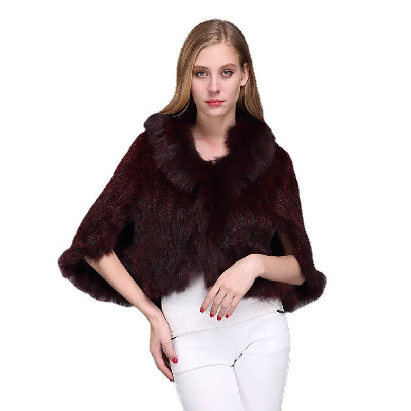 2026 New Real Natural Mink Fur Pashmina Women Fashion Knitted Mink Fur Scarf Lady Real Mink Fur And Fox Fur Collar Poncho Shawl