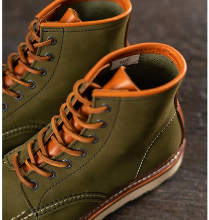 YR Best.Mens Vintage Style Leather Shoes.Good Year 1907 Quality Cowhide Boots.Motor Rider Leather Boots.Retro Casual Top Layer
