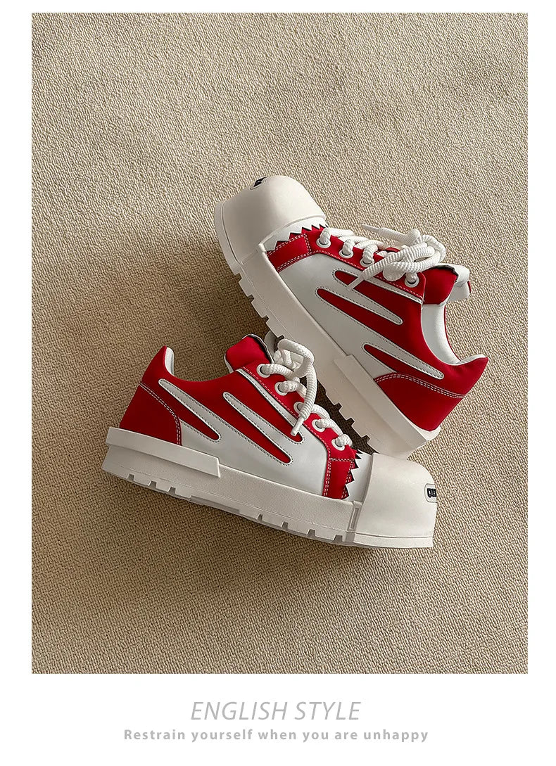 Women Men Sneakers Low-top Big-head Canvas Thick-soled Heightening Versatile Unisex Leisure Trendy Shoes Men Chunky Trainers