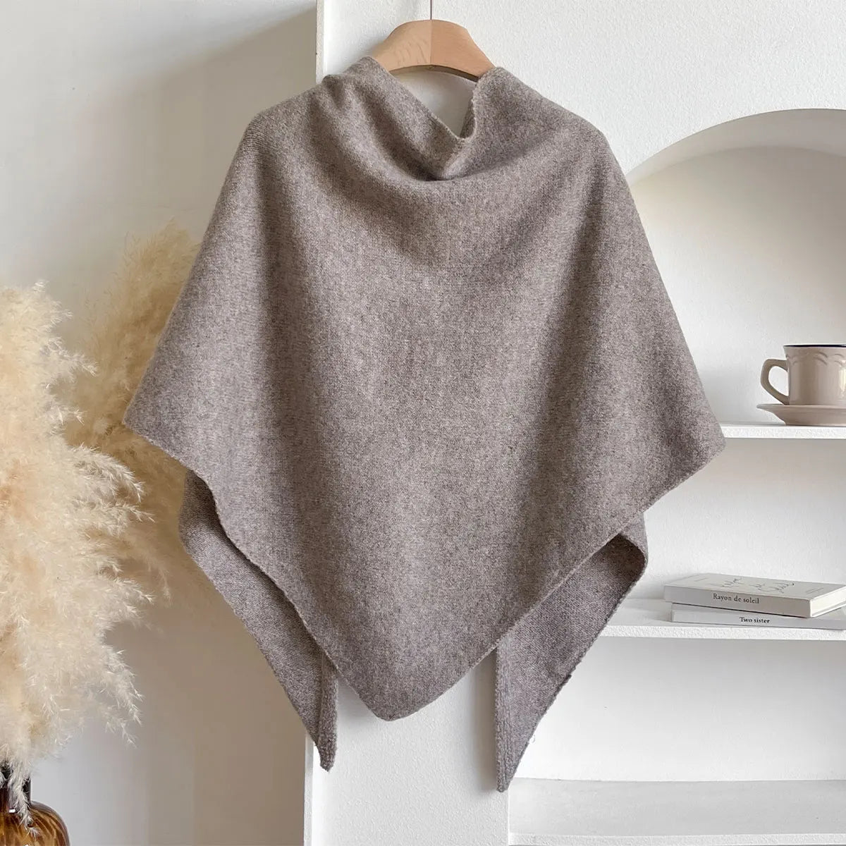 Autumn and Winter Korean Version New Women's Neck Wrap Wool Blended Triangular Shawl Female Thickened With Knitted Warm Shoulder