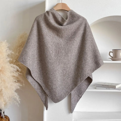 Autumn and Winter Korean Version New Women's Neck Wrap Wool Blended Triangular Shawl Female Thickened With Knitted Warm Shoulder