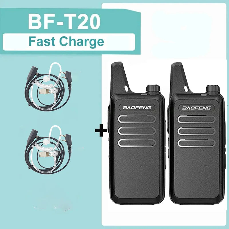 1/2PCS Baofeng BF-T20 Walkie Talkie Mini Micro USB Charging Portable Two Way Radios Upgrade Of BF-C9 KD-C1 For Hunting Kid’s Toy