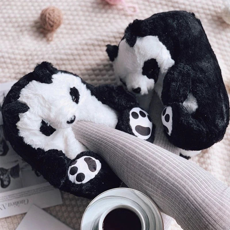 Cute Teddy Bear Plush Winter Slippers, Wrapped Heel Funny Indoor Floor Shoes, Women Gift, Warm Soft Cartoon Fluffy Animal Slippe