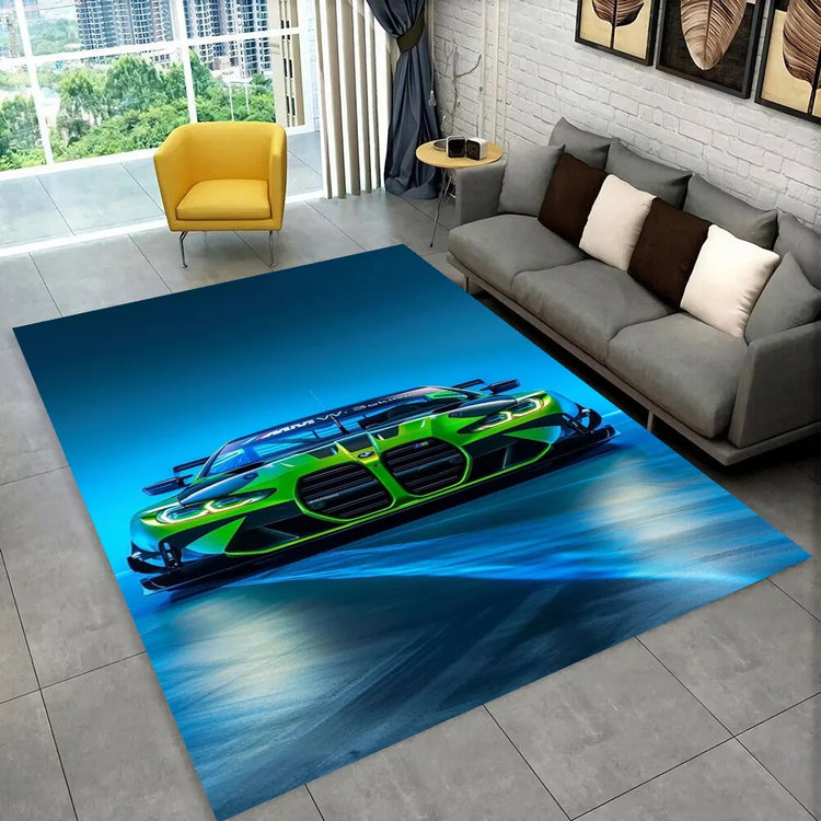 3D E36 Racing Car Motorcycle Rug Carpet for Living Room Bedroom Decor,kids Play Non-slip Decoration for Sofa Doormat Gift