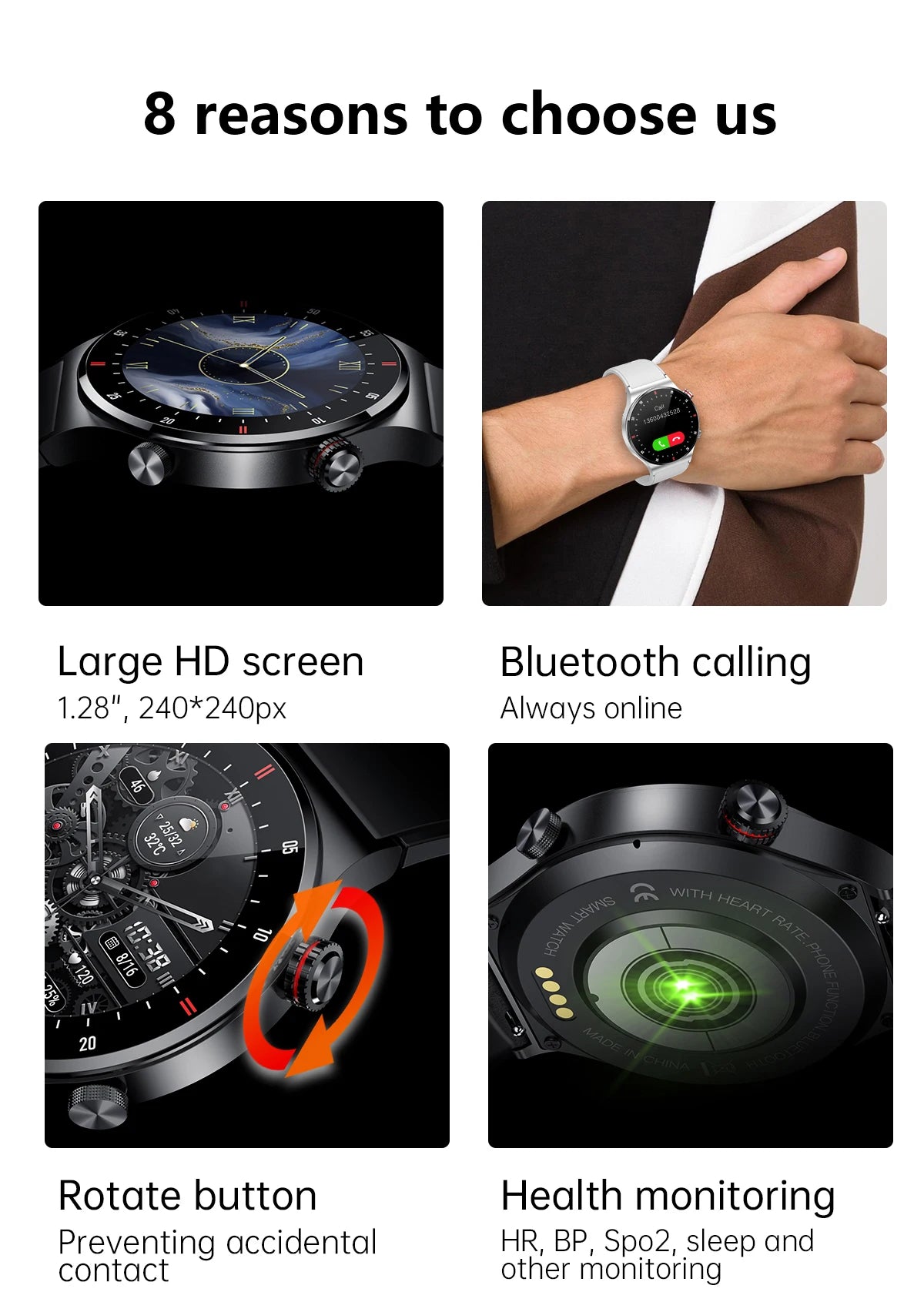 Originl Smart Watches Men NFC Bluetooth Call Fitness Clock Waterproof Sport Watch Wrist Smartwatch for Women Android Phones 2026
