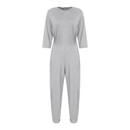 Women's Elderly Anti-Strip Adaptive Jumpsuit Back Legs Zip Long Sleeve Long Pants Nursing Rompers for Special Needs Disabilities
