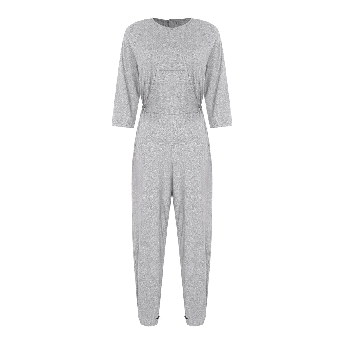 Women Special Needs Clothing Cotton Elderly Anti-Strip Adaptive Jumpsuit Back Legs Zip Long Sleeve Long Pants Nursing Rompers