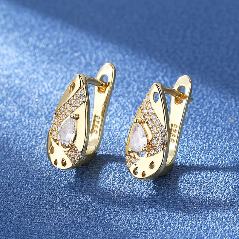 925 Silver Needle Princess Crystal Square Zircon Drop Earrings for Women Trendy Simplicity Jewelry Girl Sweet Gifts New
