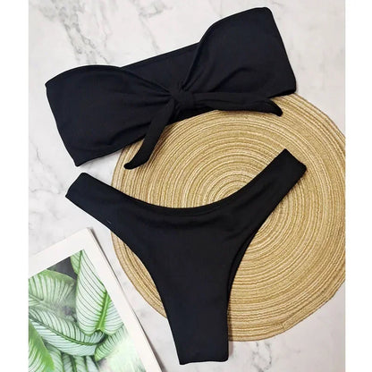 Sexy Bikini Bottoms Women's 2025 Swimsuit Low Waisted Bottom Solid Color Swimwear Thong Beachwear Brazilian Bathing Suit Summer