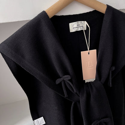Korean Knitted Shawl Summer Air Conditioning Fake Collar Neck Guard Knit Thin Knotted Cape Shoulder Scarf For Women