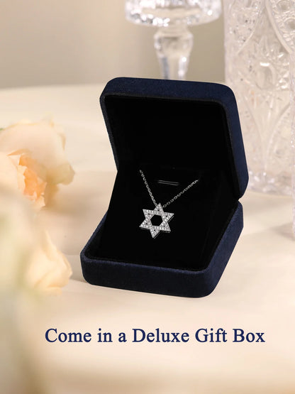 APIR Star of David Moissanite Pendant Necklace for Men Women S925 Silver Hexagram Jewish Symbol Lucky Amulet Fine Jewelry Gift