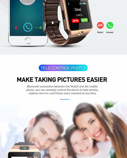 New Watches Mens 2025 Sport Watch Electronic Clock Support TF SIM Card Camera SMS Call Women Smartwatch for Android Phone