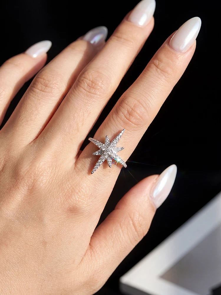 Brilliant Fashionable Real Moissanite Diamond with Certificate Rings for Women Daily Party Wear 925 Sterling Silver Fine Jewelry