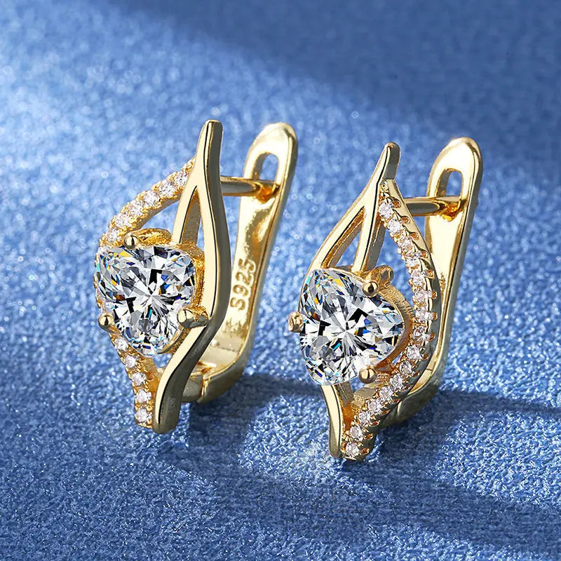 925 Silver Needle Princess Crystal Square Zircon Drop Earrings for Women Trendy Simplicity Jewelry Girl Sweet Gifts New