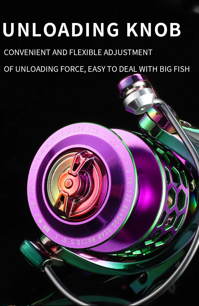 BILLINGS Spinning Reel 22LB Max Drag 14+1BB Ultra Smooth Professional Fishing Reel 5.0:1/4.7:1 Gear Ratio CNC Metal Spool Fishing Reels Wheel For Freshwater Saltwater
