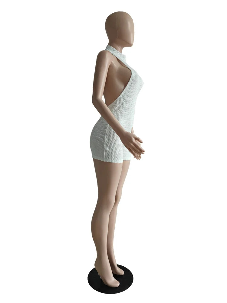 Wholesale Clothing Casual Jumpsuit Women 2024 One-pieces Rompers Womens Summer Backless White Bodycon Fitness Romper Playsuits